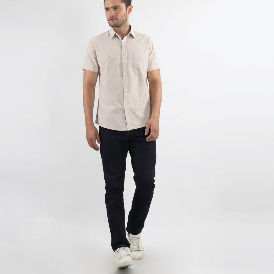 T9P Edwin Jeans Oxford Shirt Lengan Pendek Oxford Khaki ○
