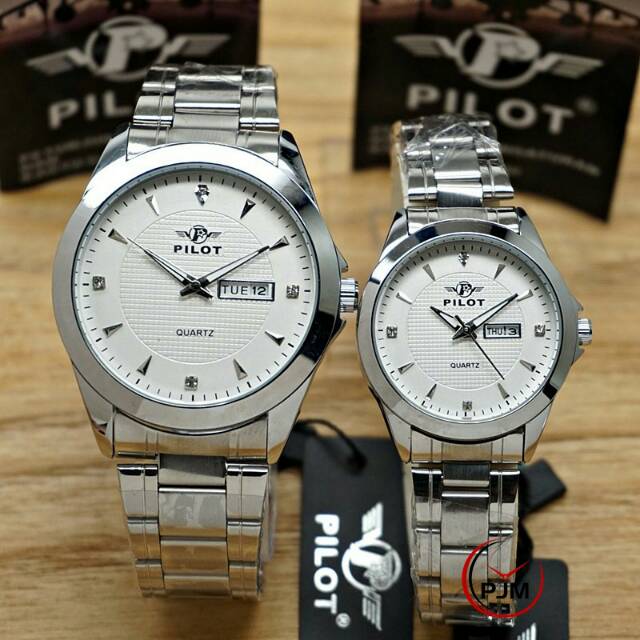 Jam Tangan Couple Pria/Wanita Original Pilot Balok Rantai