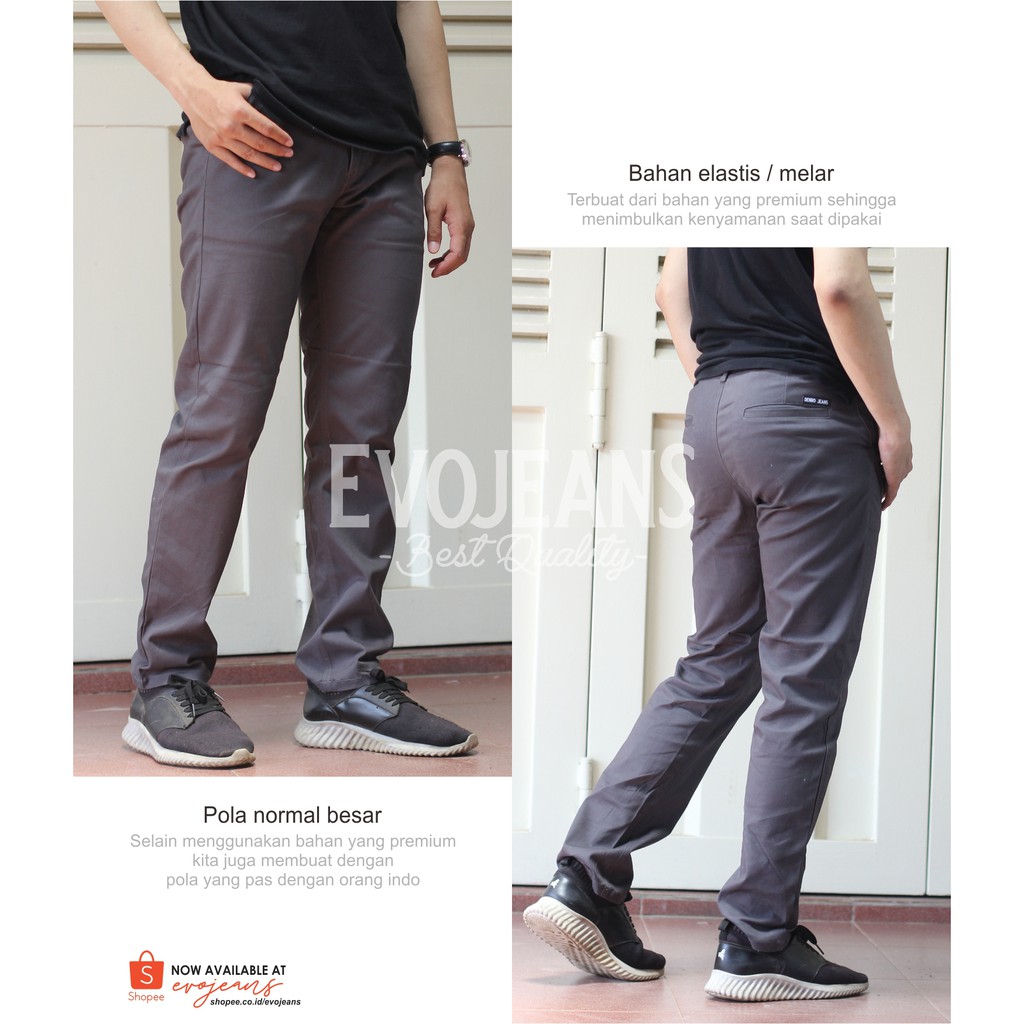 CELANA CHINO PANTS PANJANG PRIA - CHINOS PANTS SLIMFIT PRIA JUMBO ORIGINAL - CELANA CHINO HITAM