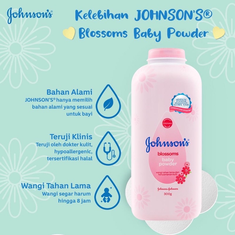 JOHNSON'S Blossoms Baby Powder - Bedak Bayi 300gr / 200gr / 100gr