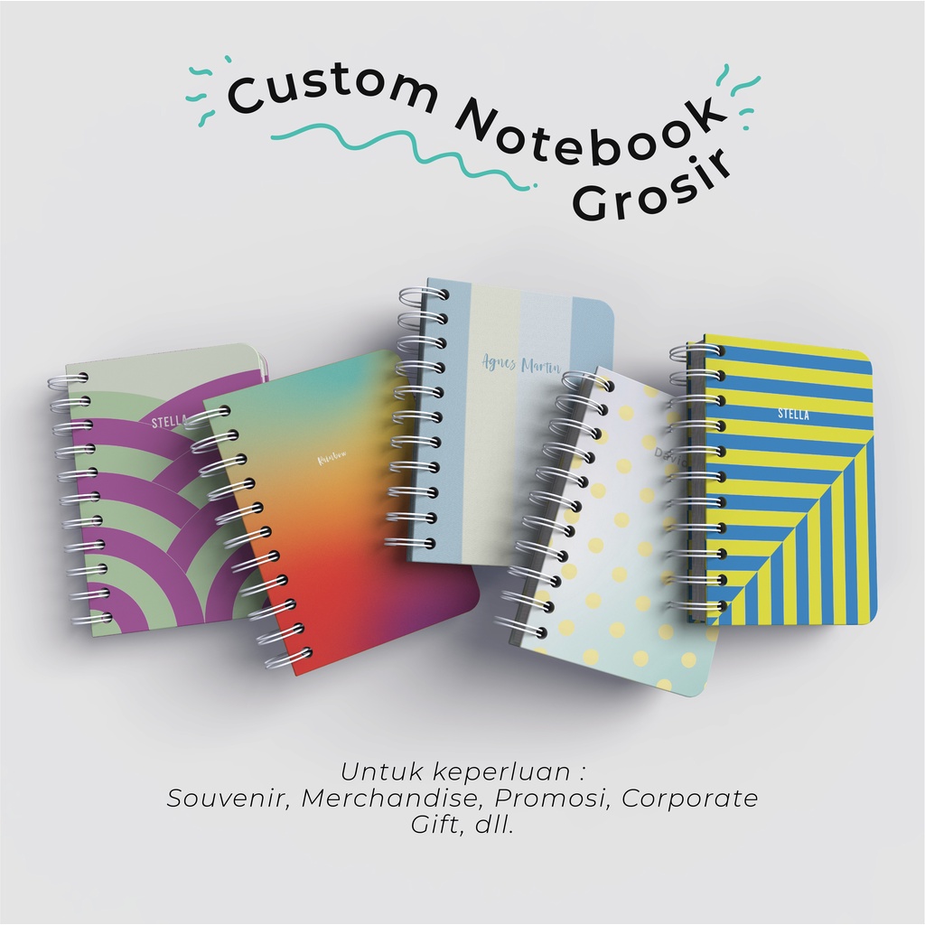 

CUSTOM NOTEBOOK HARDCOVER A6 GROSIR ISI POLOS/ PRINT - souvenir, merchandise, seminar kit, promosi