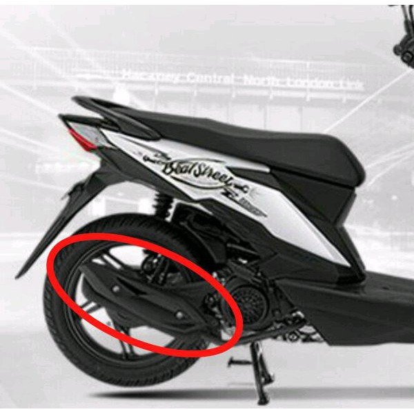 COVER TUTUP TAMENG PELINDUNG KNALPOT PROTECTOR MUFFLER HONDA BEAT FI ESP ECO 2016 SAMPAI 2019 HITAM