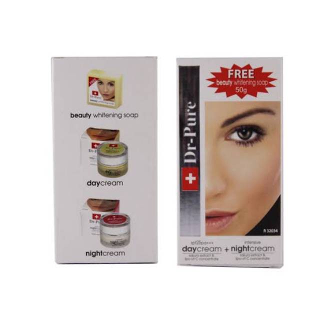 Dr Pure Paket ( Day cream + Night cream + Free Whitening Soap )