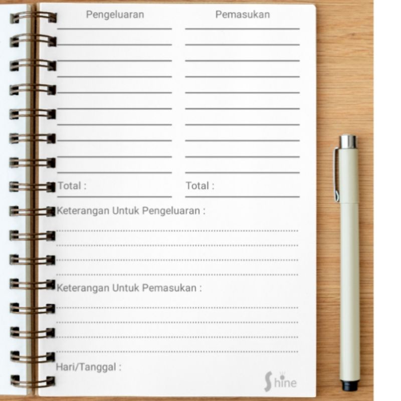 

Buku Catatan Spiral Pengeluaran Pemasukan