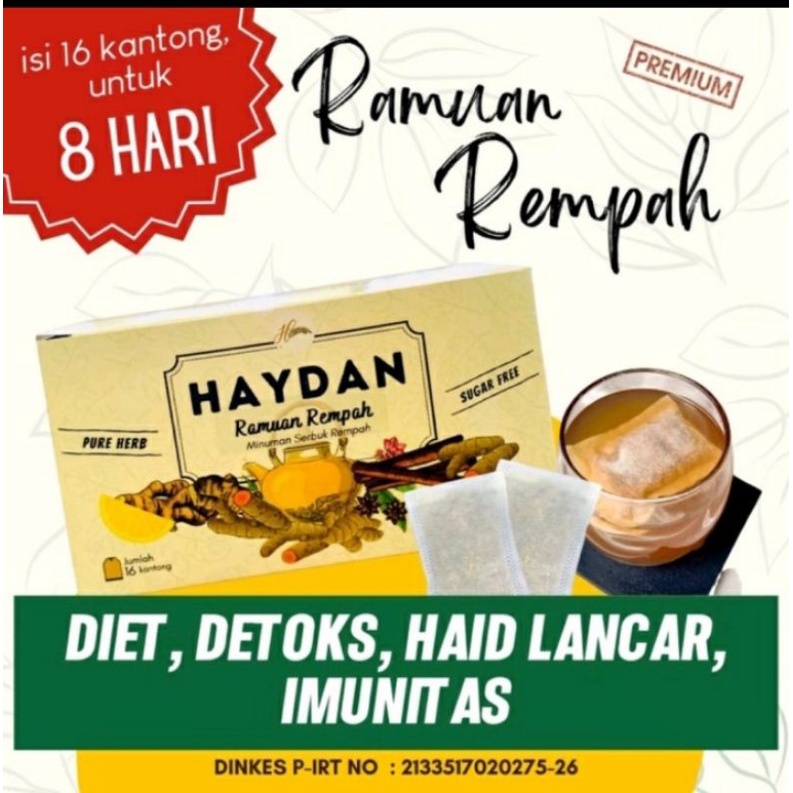 

Teh Detox Haydan | Teh Celup Rempah | Ramuan JSR | Imunitas | Ramuan Rempah