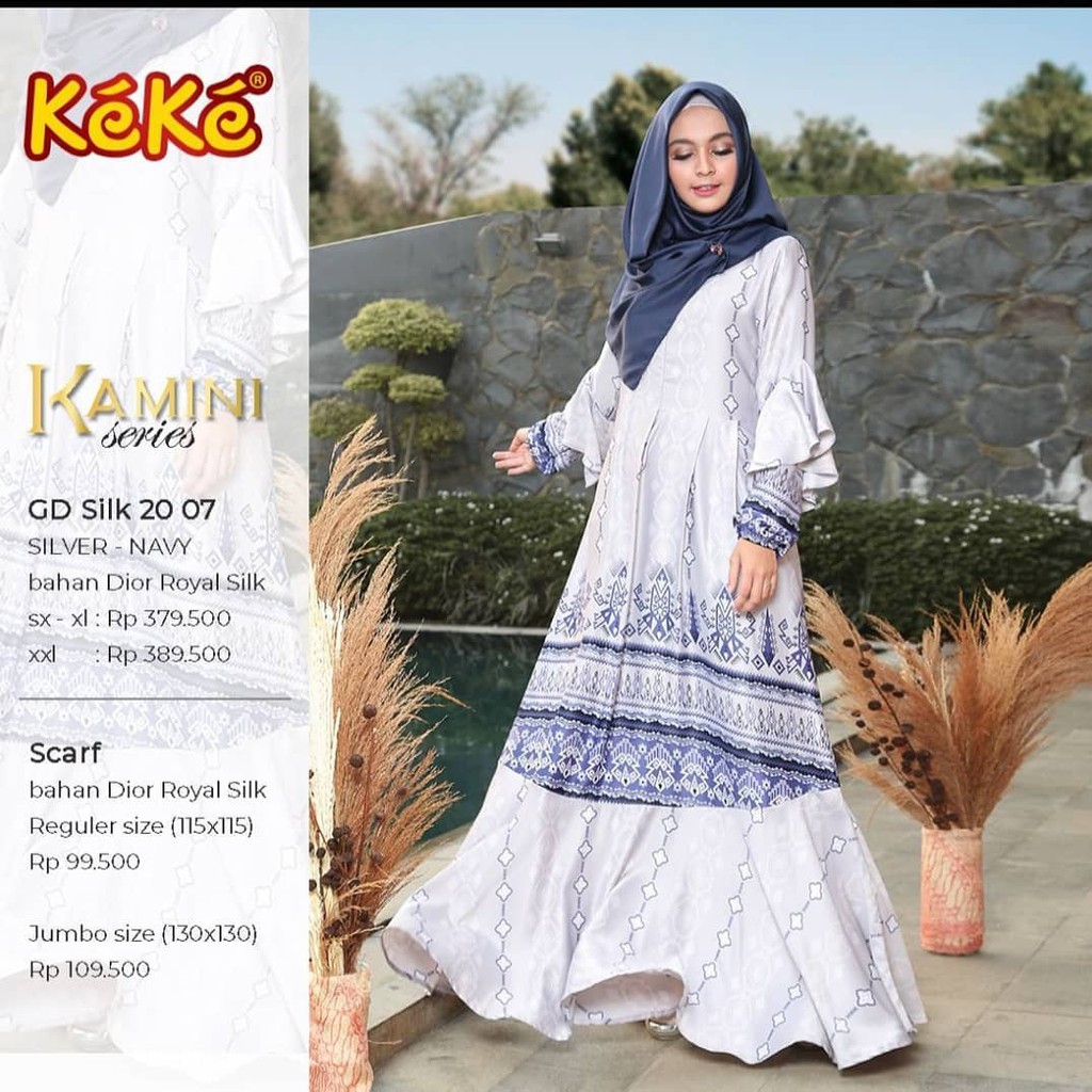 GAMIS KAMINI KEKE - GD SILK 20 07 - NAVY