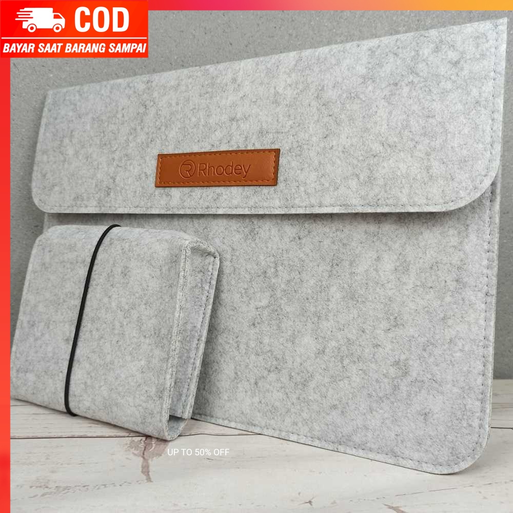 (100% BARANG ORI) Rhodey Sleeve Case Laptop Macbook with Pouch - AK01