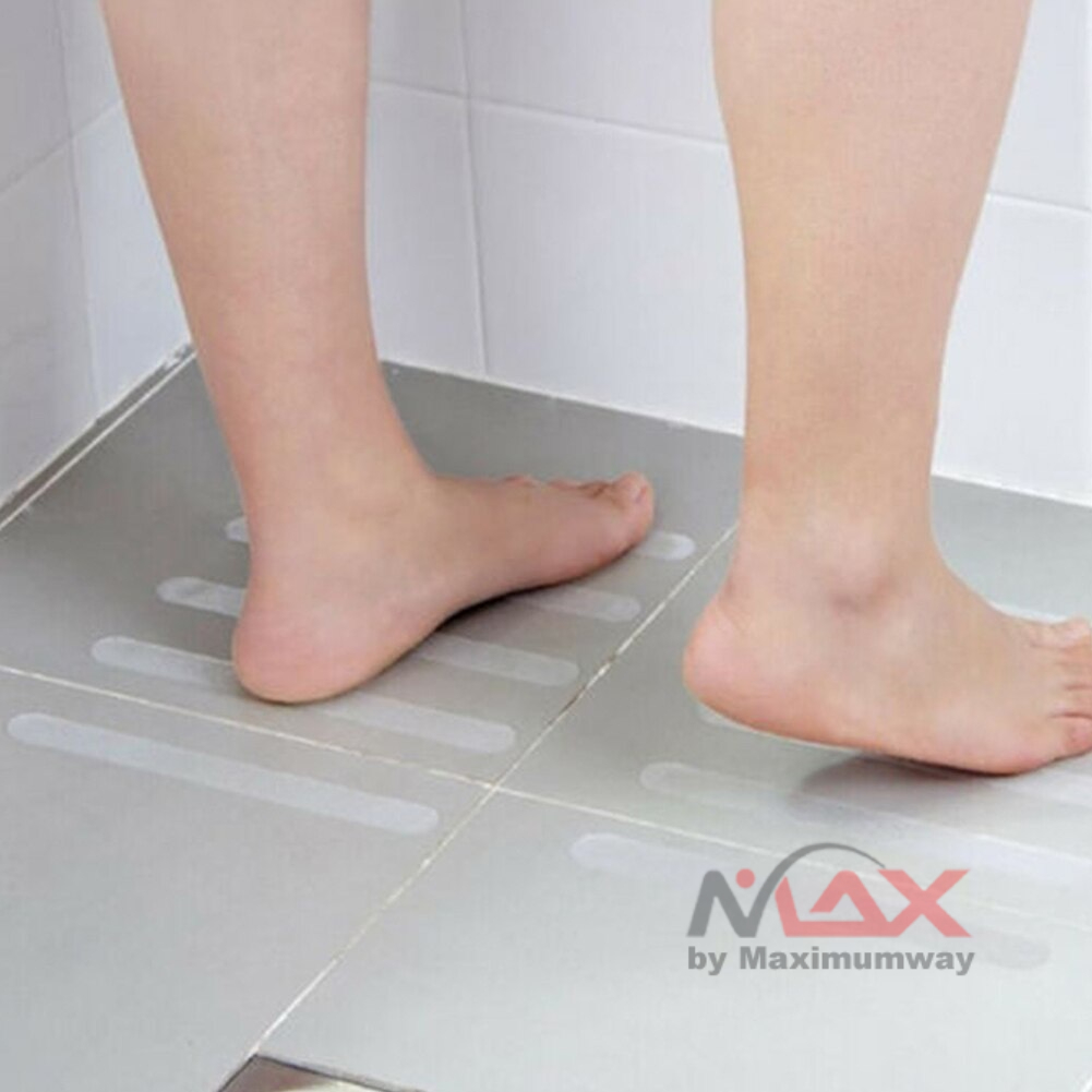 Lakban lantai kamar mandi Anti licin (dapat 6pcs) Anti Slip lantai shower kepleset terpeleset jatuh karena licin pengaman lantai licin Kamar Mandi Shower Strips Anti-slip Strips Bathtub Shower Mat Non Slip On Tiles Grip High Quality Pad Safety Sticker