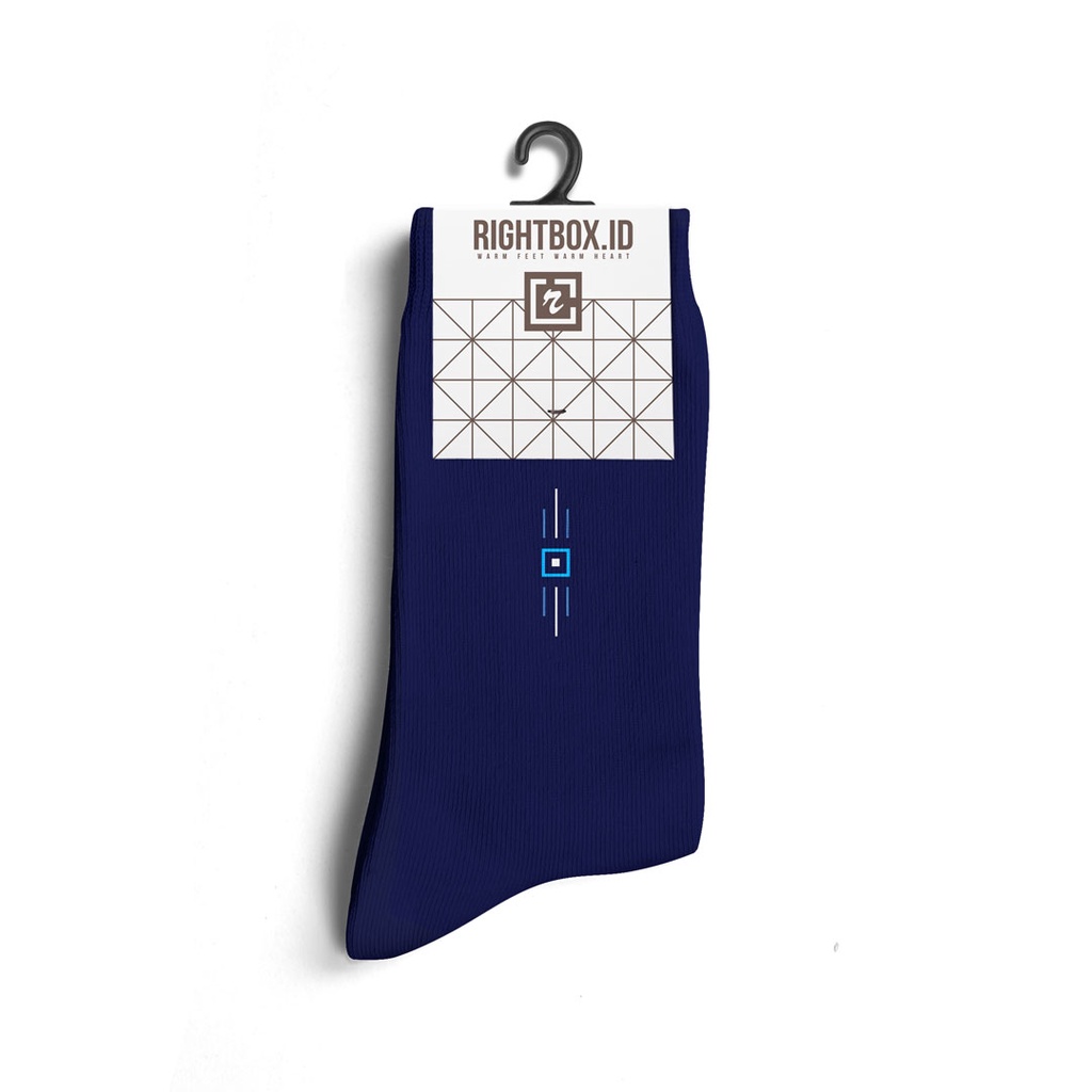 Rightbox Casual, Kaos Kaki Motif Pria Dewasa, Panjang Sebetis, Warna Hitam, Coklat dan Navy-Navy