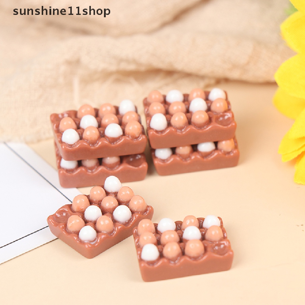 (SHO) 6pcs Miniatur Telur Skala 1: 12 Untuk Dekorasi Dapur Rumah Boneka