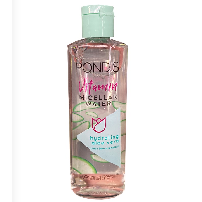 Pond's Vitamin 100ml Micellar Water Brightening Rose Hydrating Aloe Vera Pembersih Muka Wajah Tidak Perlu Dibilas Ponds Pond