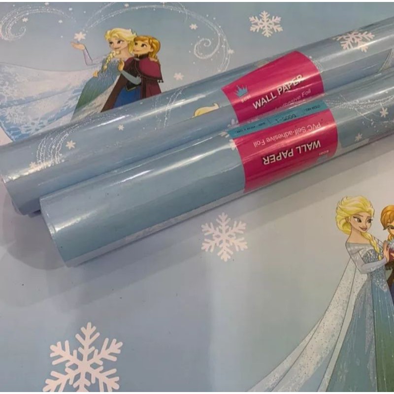 wallpaper stiker dinding motif frozen biru