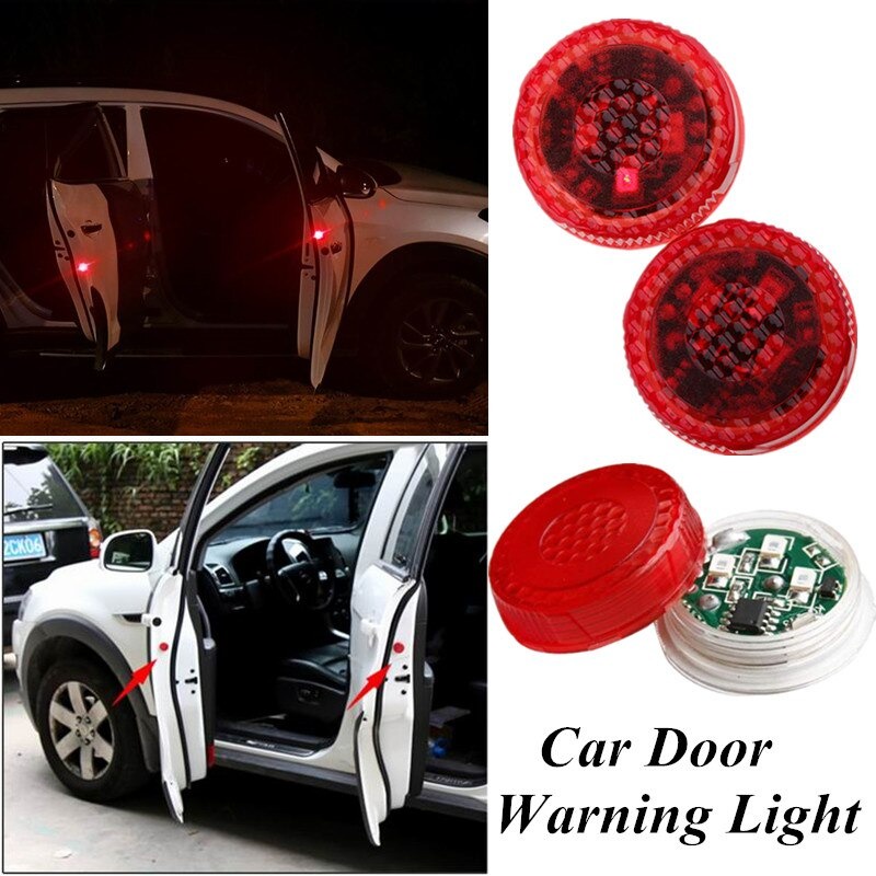 [BISA COD] 2Pcs Lampu LED Peringatan Buka Pintu Mobil Wireless Safety Car Door Warning Light