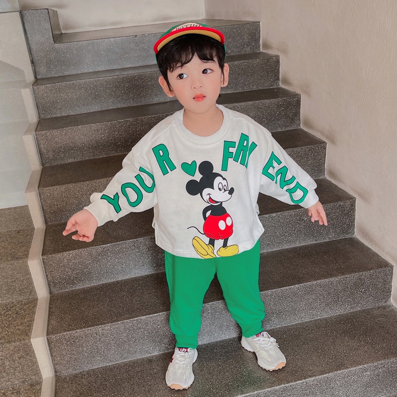 HappyOliver PASSWORD MKY FRIEND Setelan Sweater 1 - 7 Tahun Baju Anak BerKualitas