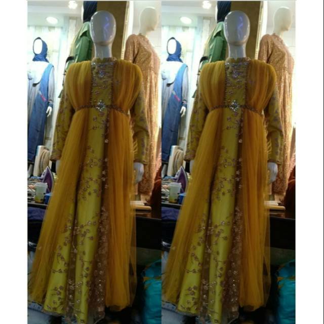 Gamis pesta bridal kombi tile/gaun pesta muslim/dress lamaran