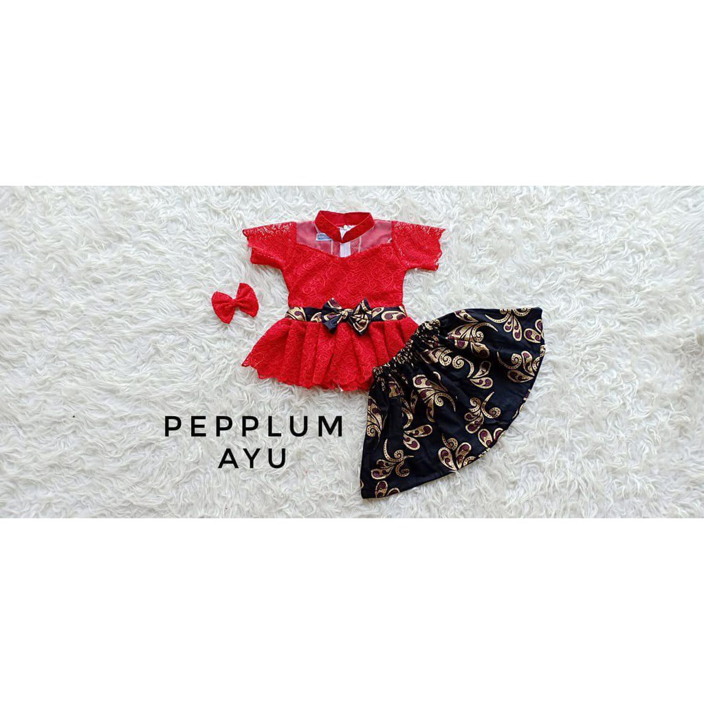 Azzafran – Pepplum Ayu Baju Cewek Model Peplum Kombinasi Batik dan Brokat, Outfit Cantik untuk Pesta