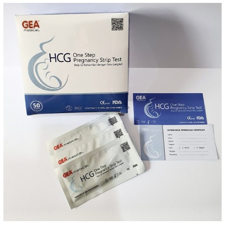 MIN 5PCS  Test Kehamilan HCG Gea Medical / Testpack Strip Hamil / Pregnancy Test