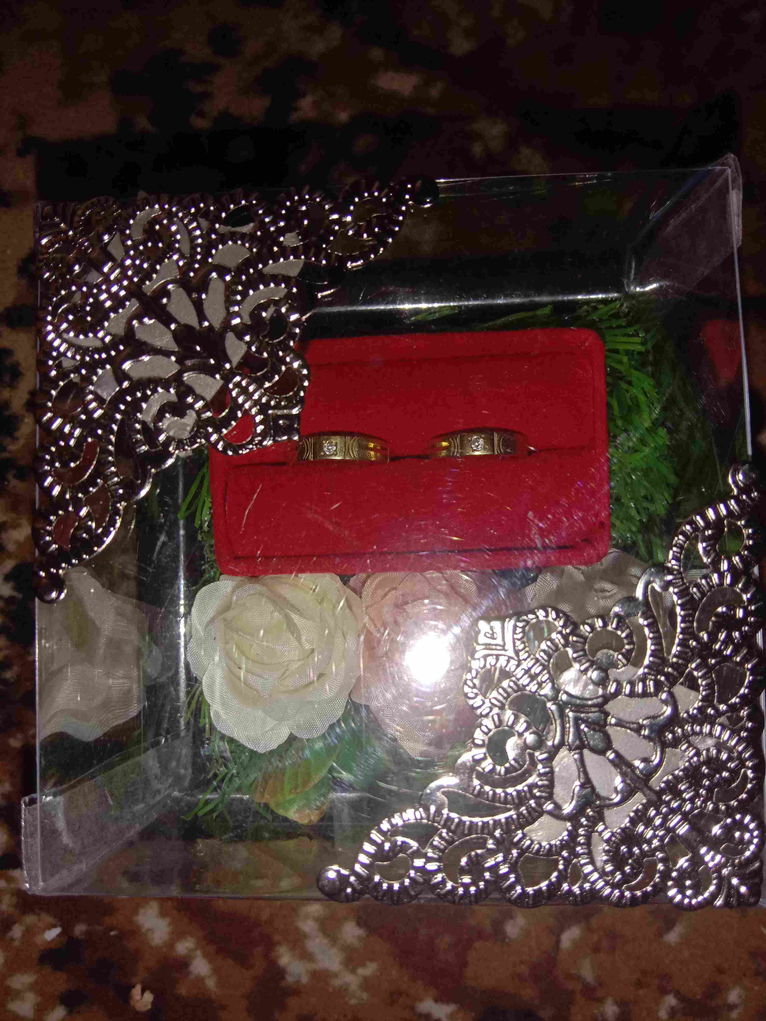Tempat Cincin Ring Bearer Frame Ringbox Dengan Mika Rumput