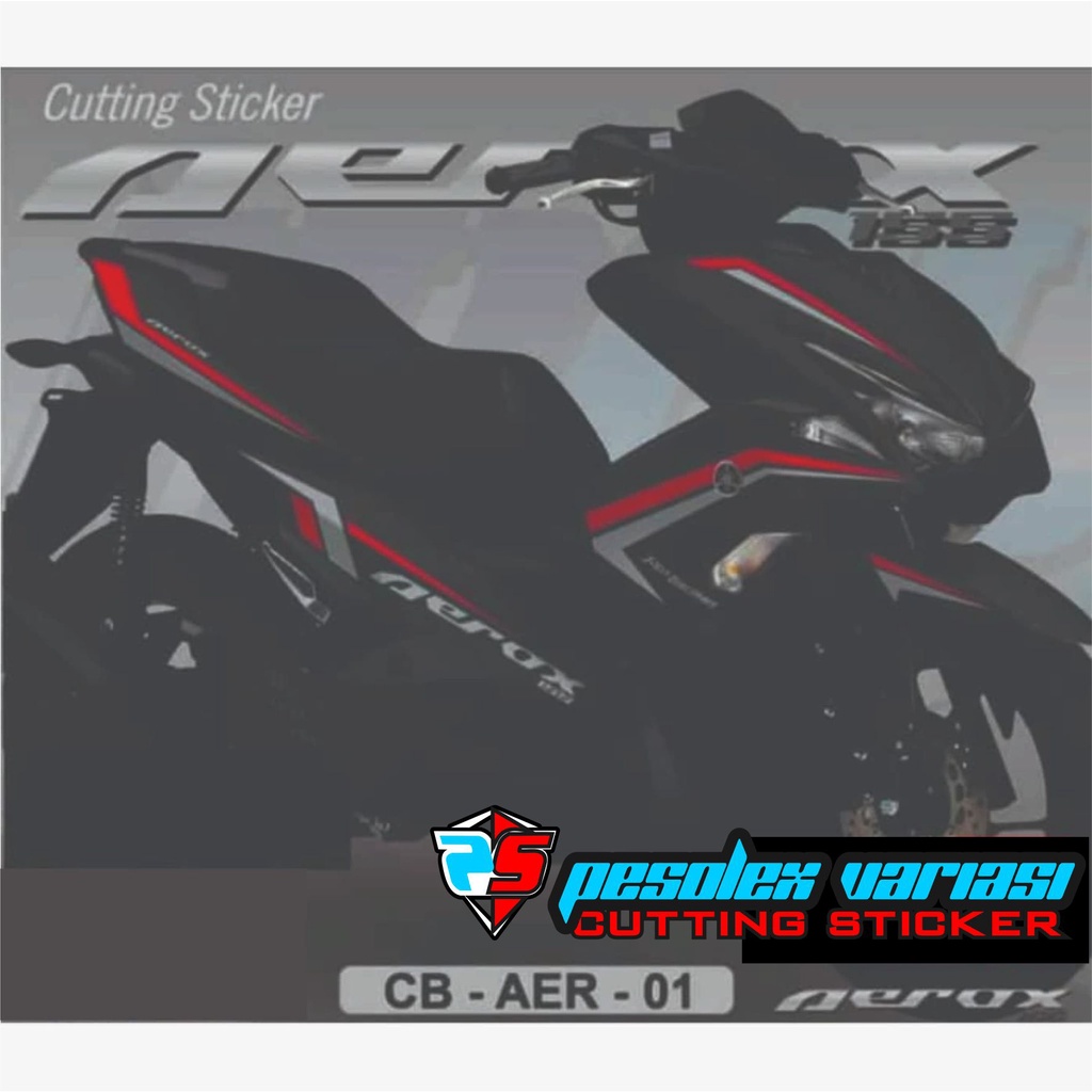 CUTTING STICKER AEROX - 01 - MOTOR HITAM