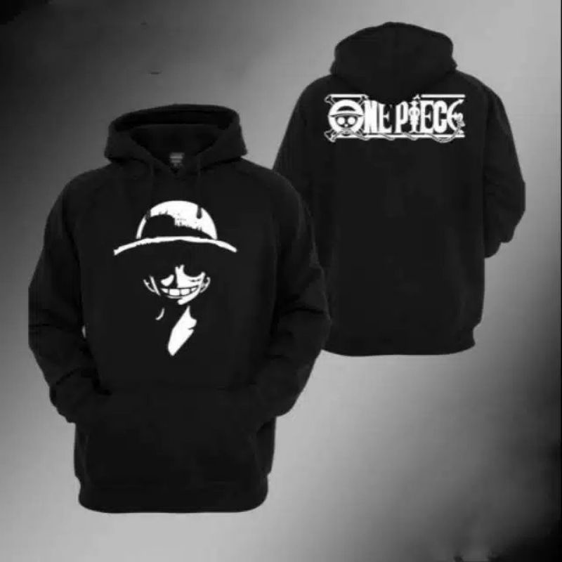 Jaket Anime Sweater Hoodie One Piece Luffy Nami Zoro Sanji- Pasukan Banteng Hitam Hoodie Anime Black