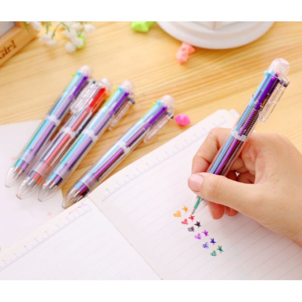 Stationery Polpen Pulpen Bulpen Bolpoin Bolpoint Pena Gel Warna Warni 1 Set 6 In 1 Alat Tulis Sekolah Kantor Murah GMALL ST0011