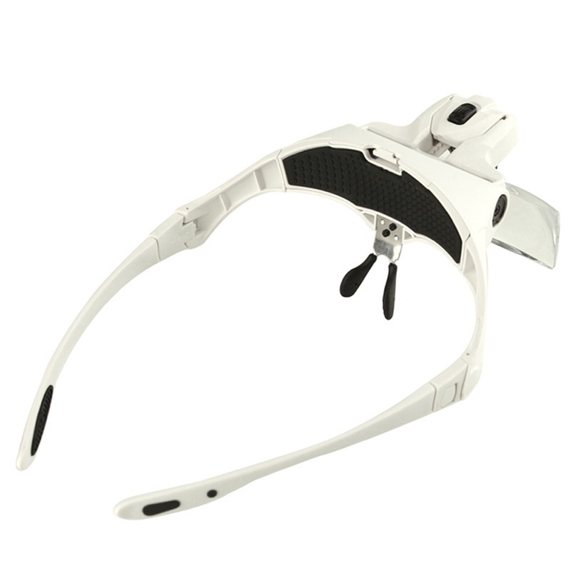 Helm Kacamata Pembesar Reparasi Jam 5x Magnifier 2 LED - 9892B2 - White