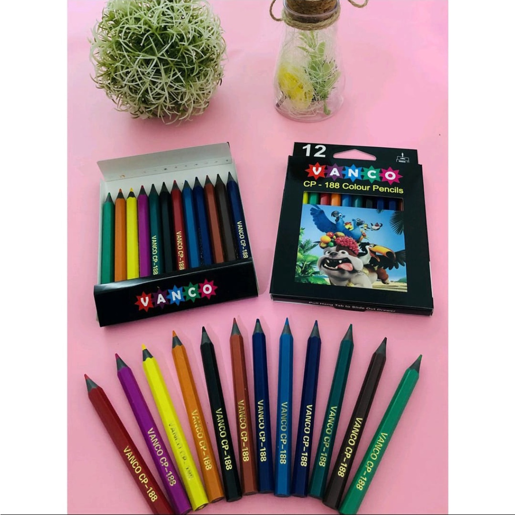 

ROYALE STATIONARY - Pensil Warna Pendek BLACK Edition ISI 12 Warna CP 188 VANCO