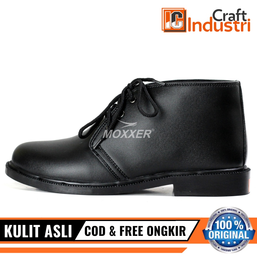 SEPATU DINAS KULIT ASLI SATPAM SECURITY PASKIBRAKA PRIA OXFORD TNI POLRI TALI HITAM - BT03