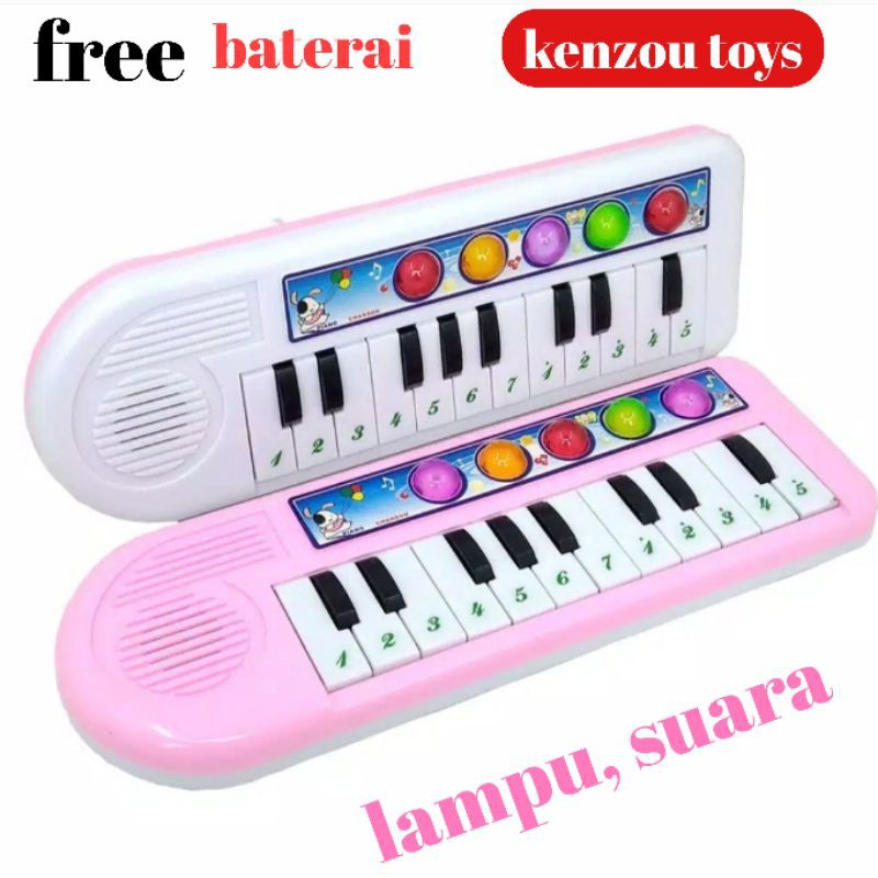 Mainan Piano Pink Free Baterai