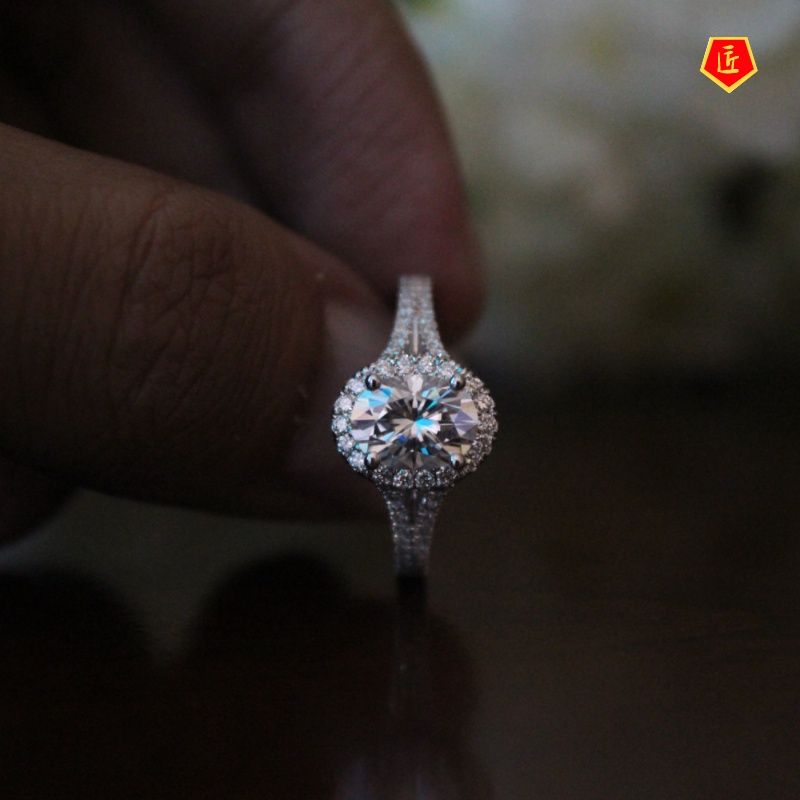 [Ready Stock]S925 Silver Oval Carat Diamond Ring Elegant Personality