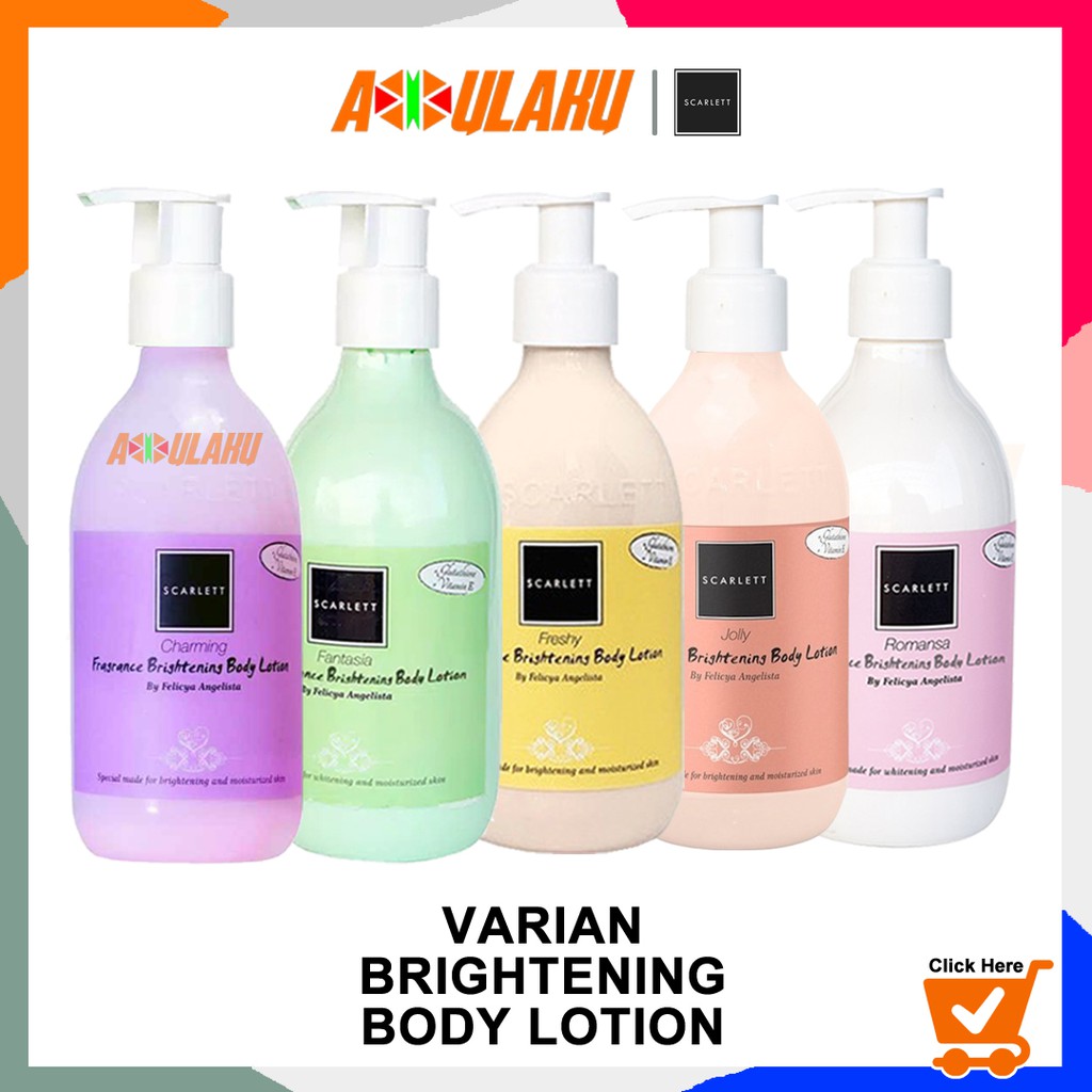 Jual SCARLETT SCARLET WHITENING HAND BODY LOTION ROMANSA FANTASIA CHARMING FRESHY JOLLY VIT E