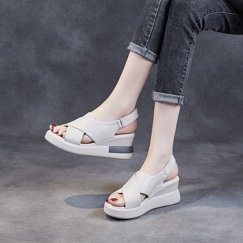 SN060 - Sandal Wedges Perekat Fashion Wanita Import