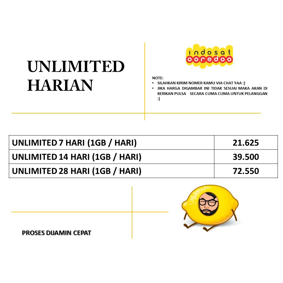 INDOSAT UNLIMITED HARIAN - PAKET KUOTA INDOSAT