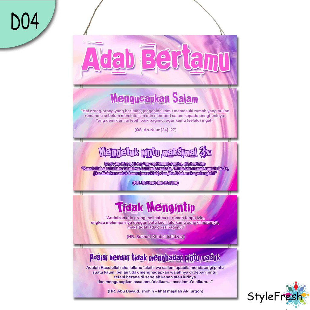 Hiasan dinding / Walldecor / Hiasan dinding rumah / 5 susun / Adam bertamu D04