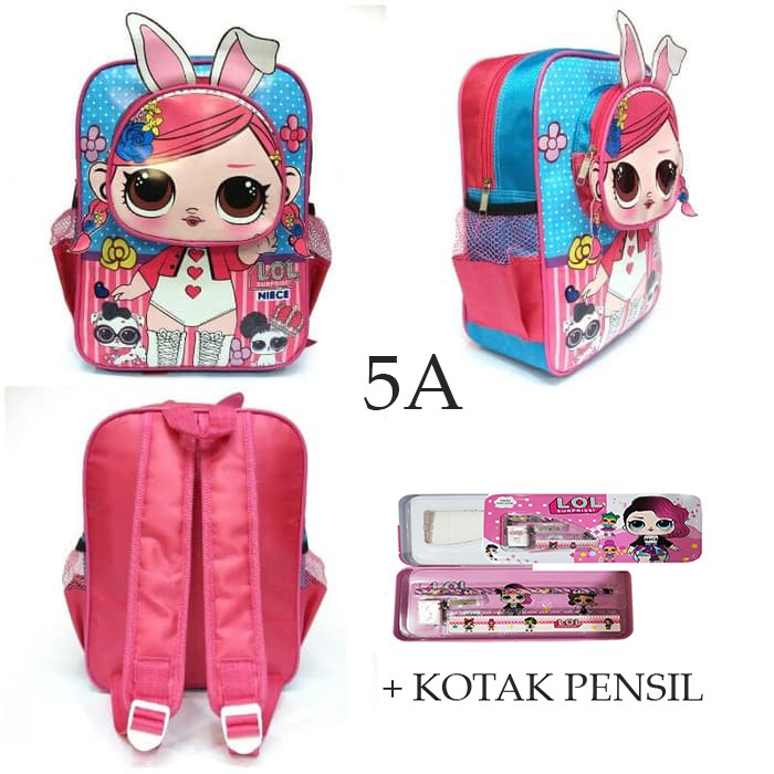 PROMO TAS Ransel Anak TK Atau Play Group / Paud Bahan Tahan Air Gambar Anak Cewek Lengkap