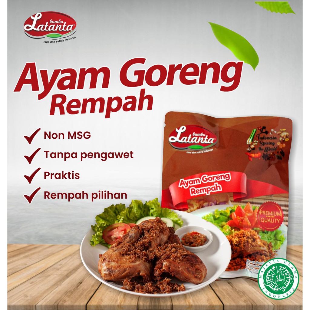 

Bumbu Instant Ayam Goreng Rempah (UNTUK 1 KG AYAM)