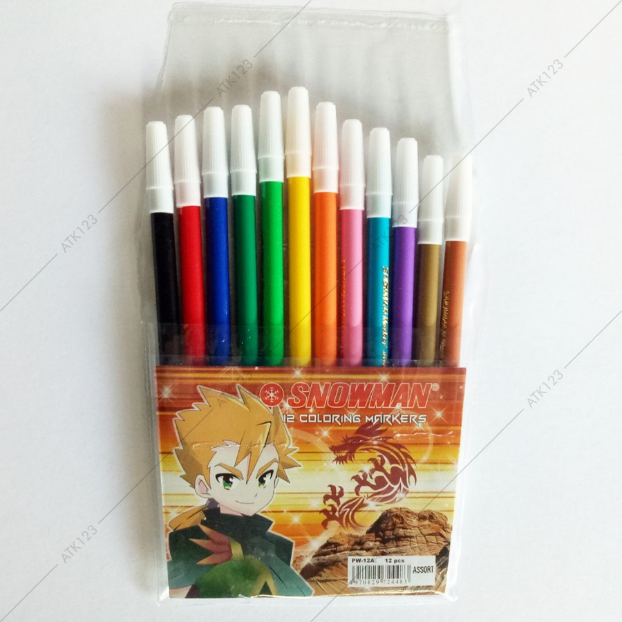 

Spidol Snowman 12 Warna 12 Coloring Markers PW-12A