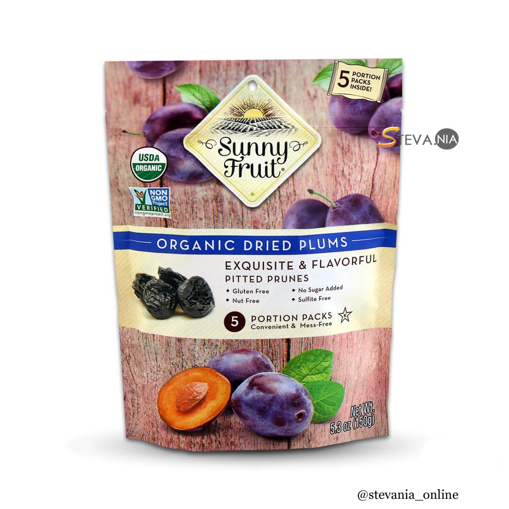 

Sunny Fruit Organic Dried Plumps 5 Portion Packs 150GR Original