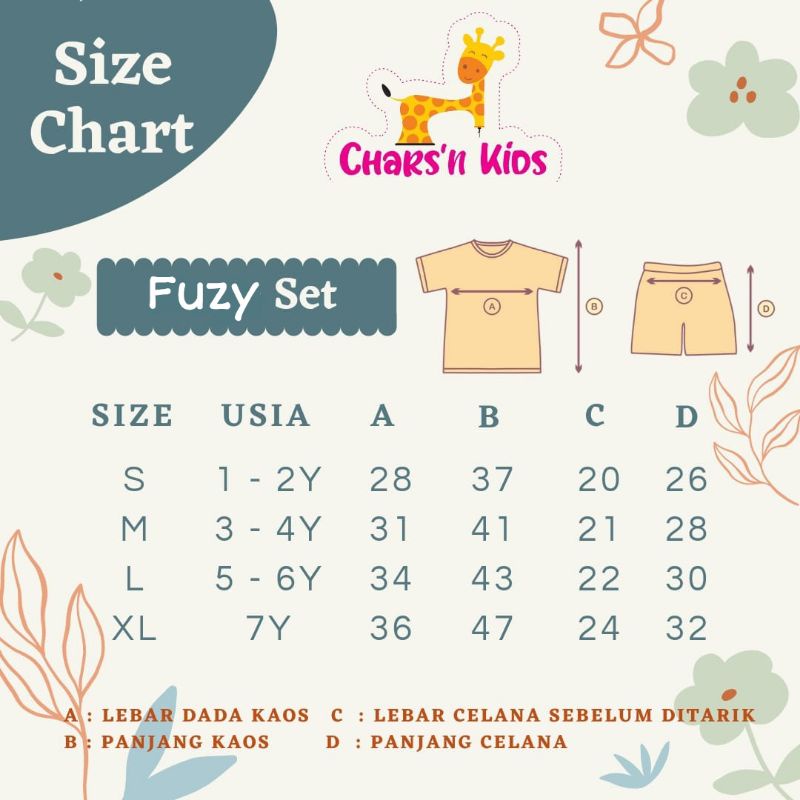 Setelan anak Fuzy set  usia 1-7 tahun