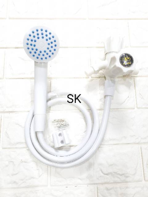 PAKET MURAH TERKOMPLIT ( By 1 Get 1 ) Beli Hand Shower Mandi Dapat Kran Cabang Double 2 Lobang