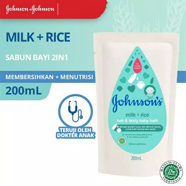 JOHNSONS Sabun Bayi Milk+Rise 200ml Refill