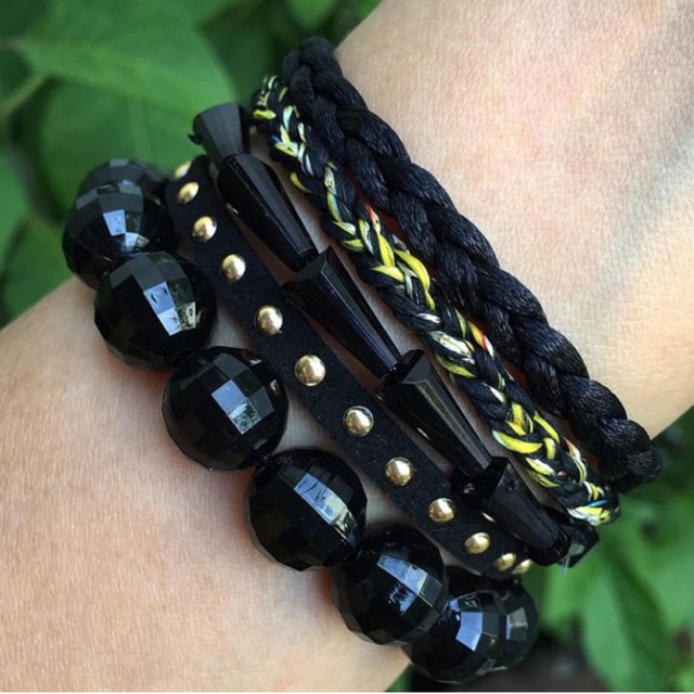 gelang set black gold