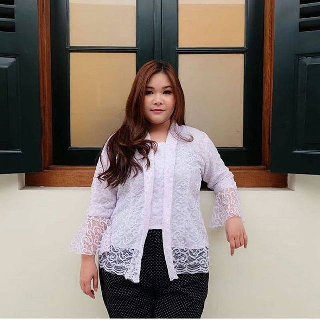 KUTUBARU LONCENG PUTIH WHITE BAJU KEBAYA BIGSIZE UKURAN BESAR JUMBO XL XXL XXXL XXXXL FREE ONGKIR