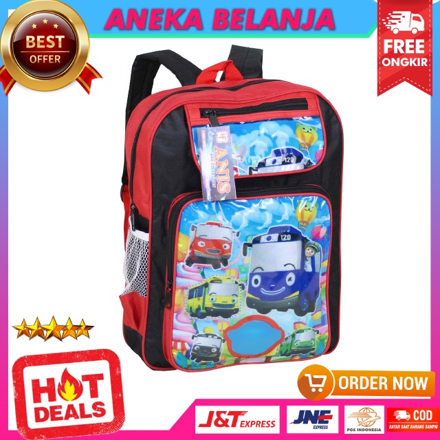 Stock Terbatas Tas Ransel Sekolah Anak Cowok Gambar Kartun Little Bus Trendy Tas Lucu Keren Bagus Ekonomis