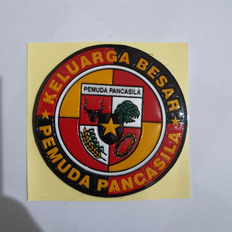 STICKER EMBOS LOGO KELUARGA BESAR PP(PEMUDA PANCASILA)MERAH/STIKER TIMBUL PP