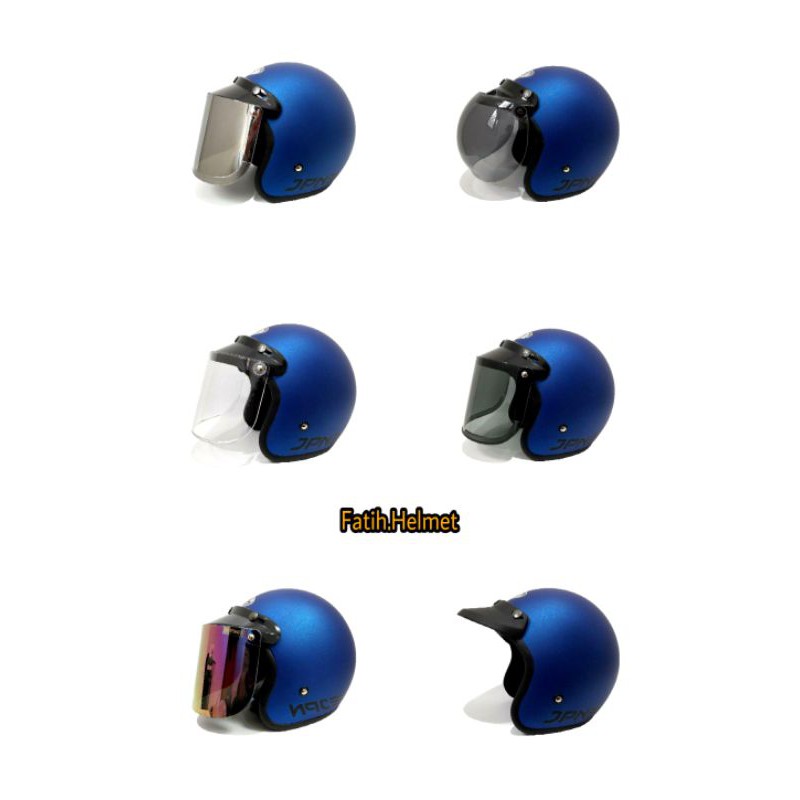 Helm Jpn Bogo Retro Biru Doff