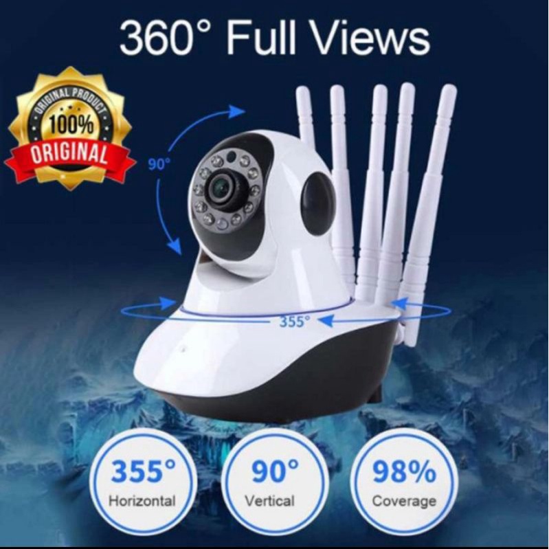 IP CAM CAMERA CCTV WIRELESS WIFI 5 ANTENA HOME SECURITY YOOSEE 8MP