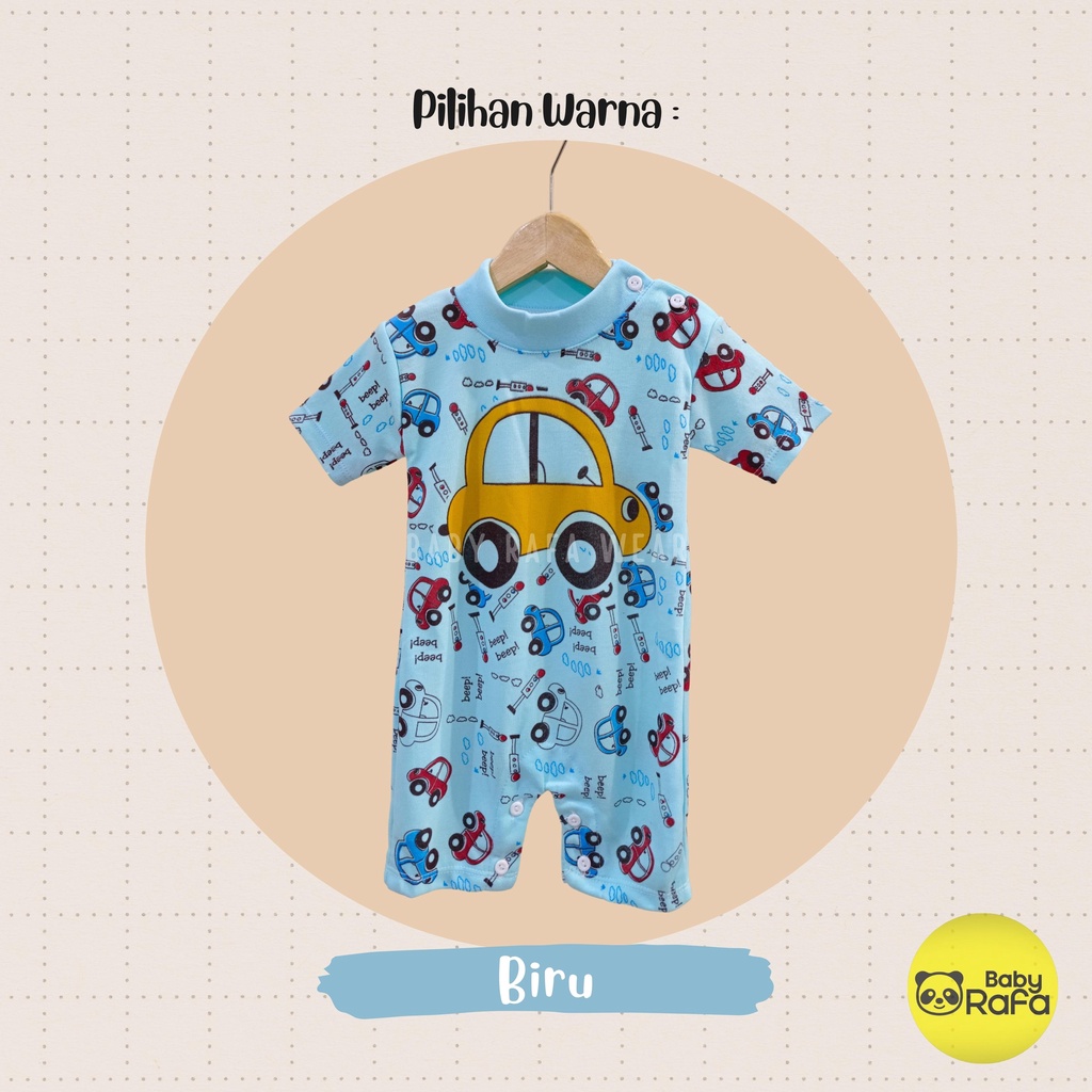 Jumper Bayi Segiempat / Romper Bayi 0 - 6 Bulan merk PIP MIM motif BEEP BEEP MOBIL