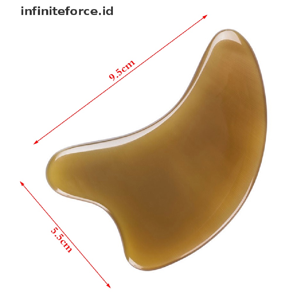 (infiniteforce.id) Alat Pijat Gua Sha Bahan Tanduk Kerbau Alami Untuk Wajah / Leher / Tubuh