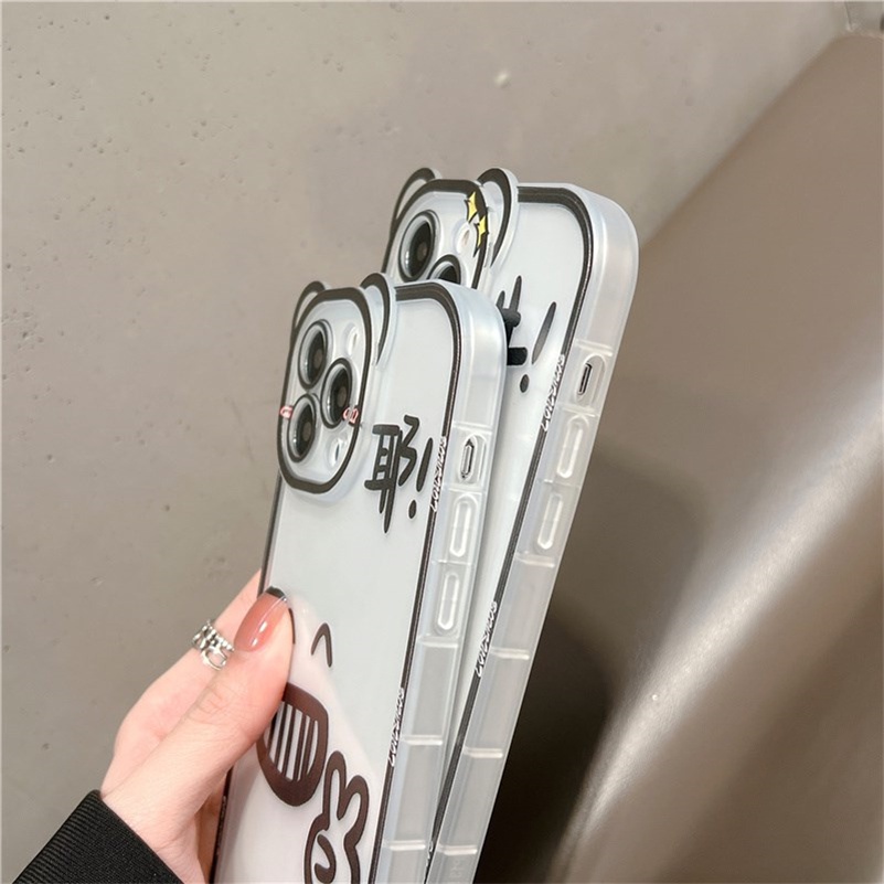 Soft Case Pelindung Penuh Desain Ekspresi Lucu Untuk Compatible for iPhone 14 13 12 11 Pro Max X Xr Xs Max iPhone 8 7 6 6s Plus SE 2020 Funny Expression Clear Mobile Phone Case Full Cover Straight Edge Soft Shell Phone Protective Cover